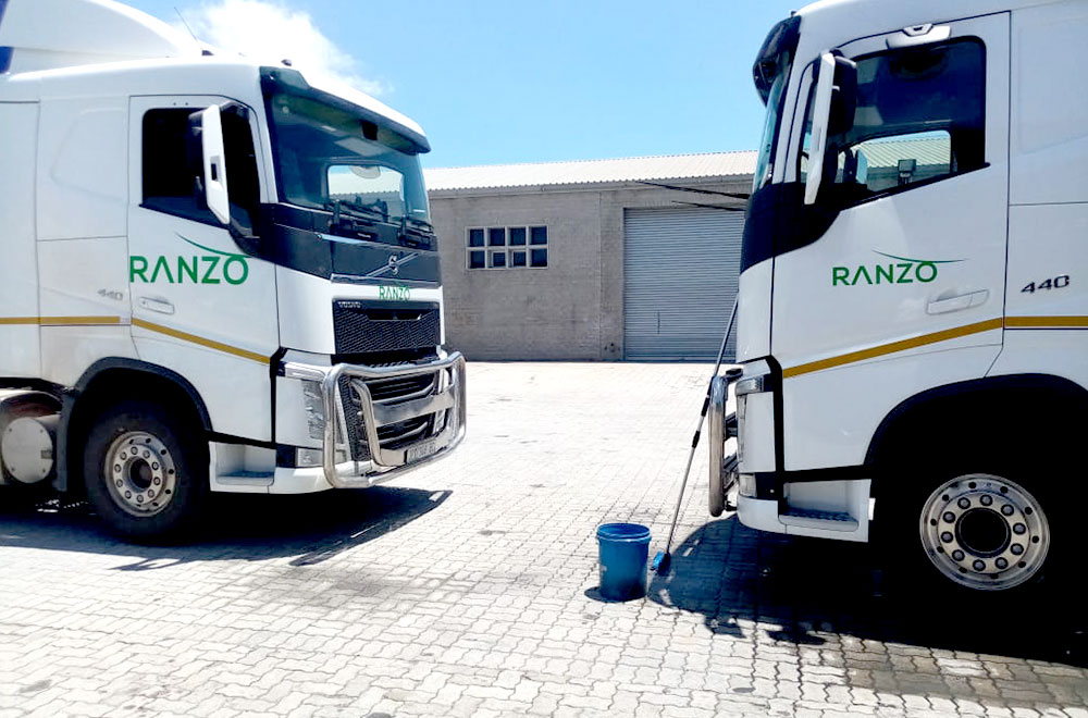 Ranzo Logistics truck on the road